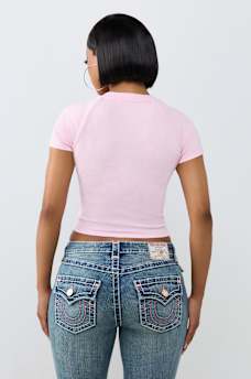 EMBROIDERED WASHED RIBBED BABY TEE