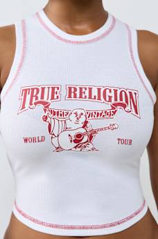 CAMISETA SIN MANGAS ACANALADA CON BUDDHA CL&Aacute;SICA