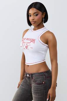 CAMISETA SIN MANGAS ACANALADA CON BUDDHA CL&Aacute;SICA