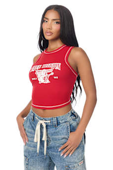 CAMISETA SIN MANGAS ACANALADA CON BUDDHA CL&Aacute;SICA