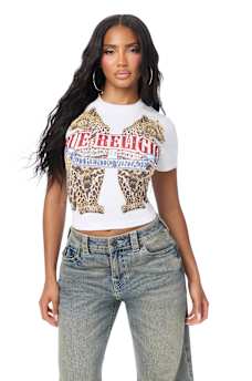 CRYSTAL LEOPARD  BABY TEE