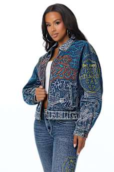 EMBROIDERED GIRLFRIEND DENIM JACKET