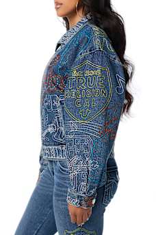 EMBROIDERED GIRLFRIEND DENIM JACKET