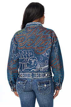 EMBROIDERED GIRLFRIEND DENIM JACKET