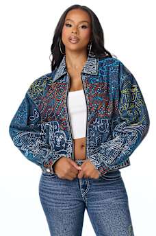EMBROIDERED GIRLFRIEND DENIM JACKET
