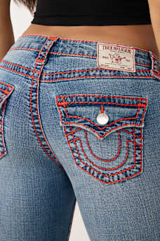 BECCA MID RISE SUPER T FLAP BOOTCUT JEAN, image 1
