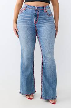 PLUS BECCA MID RISE SUPER T FLAP BOOTCUT JEAN