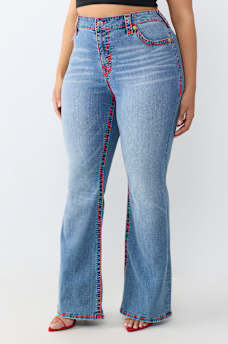 PLUS BECCA MID RISE SUPER T FLAP BOOTCUT JEAN