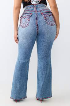 PLUS BECCA MID RISE SUPER T FLAP BOOTCUT JEAN