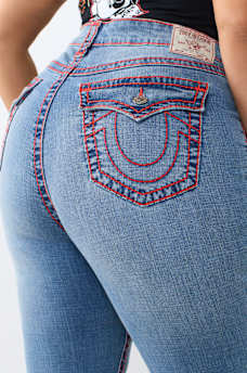 PLUS BECCA MID RISE SUPER T FLAP BOOTCUT JEAN