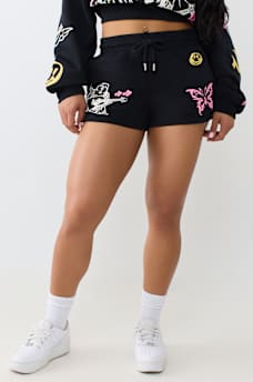 DOODLE MID RISE LOUNGE FLEECE SHORT