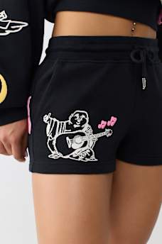 DOODLE MID RISE LOUNGE FLEECE SHORT