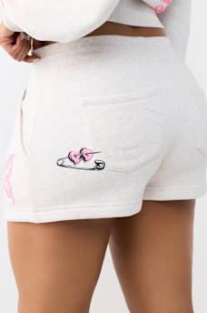 DOODLE MID RISE LOUNGE FLEECE SHORT