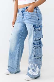 BOBBI MID RISE BAGGY CARGO JEAN