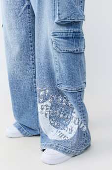 PLUS BOBBI MID RISE BAGGY CARGO JEAN