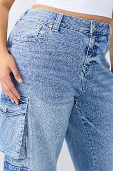 PLUS BOBBI MID RISE BAGGY CARGO JEAN