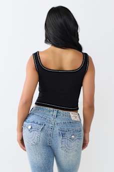 RIBBED CONTRAST TANK TOP