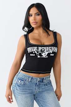 RIBBED CONTRAST TANK TOP