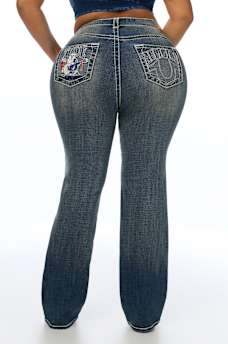PLUS BILLIE MID RISE BUDDHA POCKET SUPER T STRAIGHT JEAN
