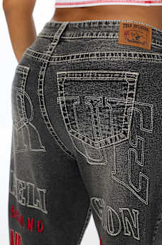 PLUS BOBBI MID RISE NO. 1 LOGO BIG T BAGGY JEAN