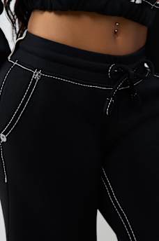 BECCA MID RISE BIG T CARGO BOOTCUT SWEATPANT