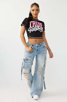 CRYSTAL LOGO CREWNECK BABY TEE, image 3