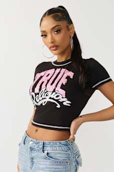 CRYSTAL LOGO CREWNECK BABY TEE, image 4