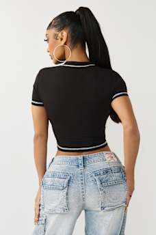 CRYSTAL LOGO CREWNECK BABY TEE, image 5