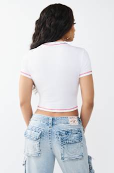 CRYSTAL LOGO CREWNECK BABY TEE, image 5