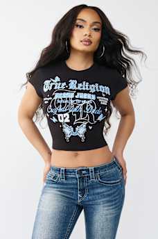 CAMISETA CORTA CON MANGAS CASQUILLO, image 2