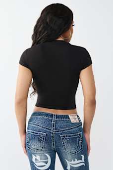 CAMISETA CORTA CON MANGAS CASQUILLO, image 5