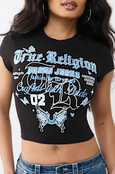 CAMISETA CORTA CON MANGAS CASQUILLO, image 1