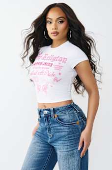 CAMISETA CORTA CON MANGAS CASQUILLO, image 3