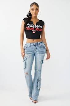 CRYSTAL LOGO NOTCHED RIBBED BABY TEE, image 3