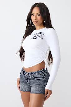 CAMISETA ACANALADA ASIM&Eacute;TRICA CON APLIQUE DE MEZCLILLA, image 4