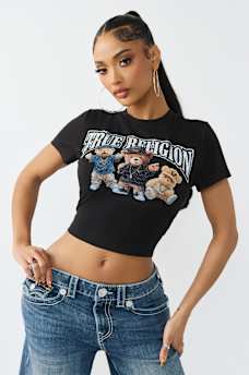 TEDDY BEAR CREWNECK BABY TEE, image 2