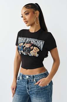 TEDDY BEAR CREWNECK BABY TEE, image 4