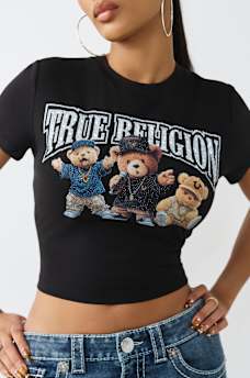 TEDDY BEAR CREWNECK BABY TEE, image 1