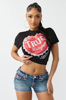 CAMISETA CORTA HEART CON CUELLO REDONDO, image 2