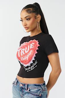 CAMISETA CORTA HEART CON CUELLO REDONDO, image 4