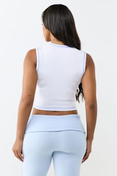 CRYSTAL J'ADORE RIBBED CREW TANK TOP, image 5