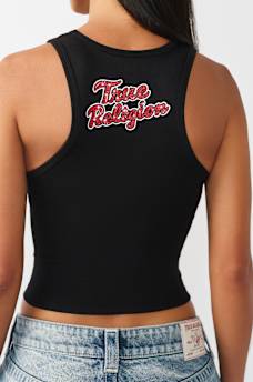 CRYSTAL SPORTY RIBBED TANK TOP, image 2