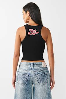 CRYSTAL SPORTY RIBBED TANK TOP, image 6