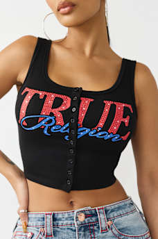 BUTTON-UP RIBBED TANK TOP, image 1