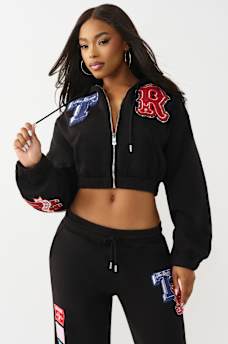 CRYSTAL PATCH GIRLFRIEND ZIP HOODIE, image 2
