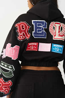 CRYSTAL PATCH GIRLFRIEND ZIP HOODIE, image 5