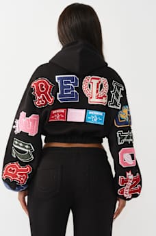 CRYSTAL PATCH GIRLFRIEND ZIP HOODIE, image 1