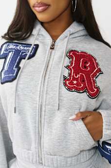 CRYSTAL PATCH GIRLFRIEND ZIP HOODIE, image 7