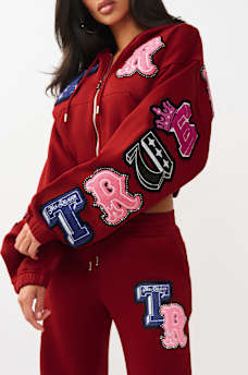CRYSTAL PATCH GIRLFRIEND ZIP HOODIE, image 3
