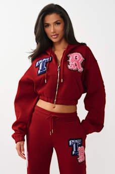 CRYSTAL PATCH GIRLFRIEND ZIP HOODIE, image 1